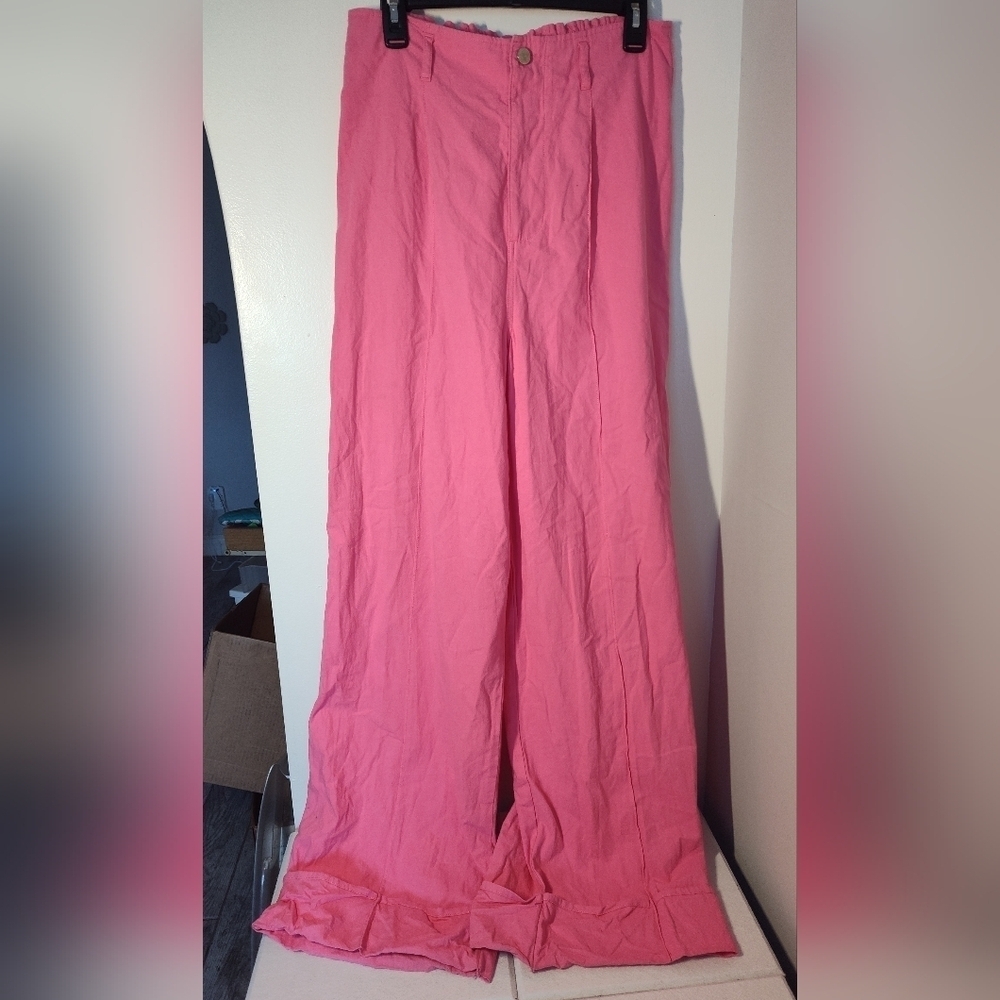 Asod Pink Wide-Leg Pants Size 8;#599